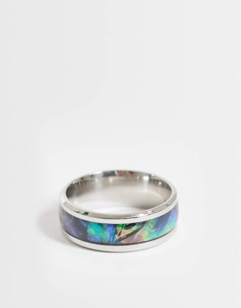 ASOS DESIGN – Silverfärgad ring med marmorering - view 1