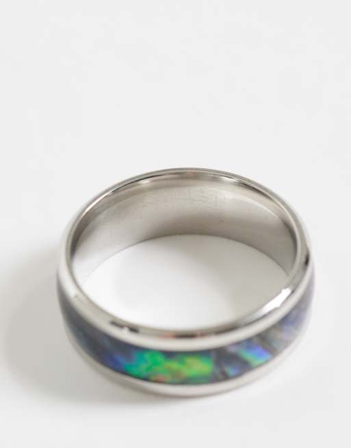 ASOS DESIGN – Silverfärgad ring med marmorering, 3 av 3