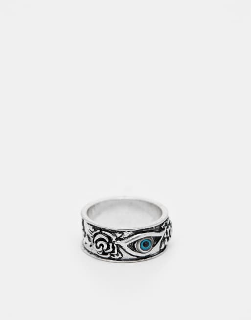 ASOS DESIGN – Silverfärgad ring med ögondesign