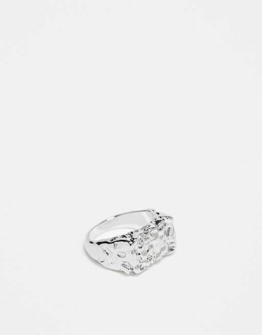 ASOS DESIGN – Silverfärgad ring med smält design