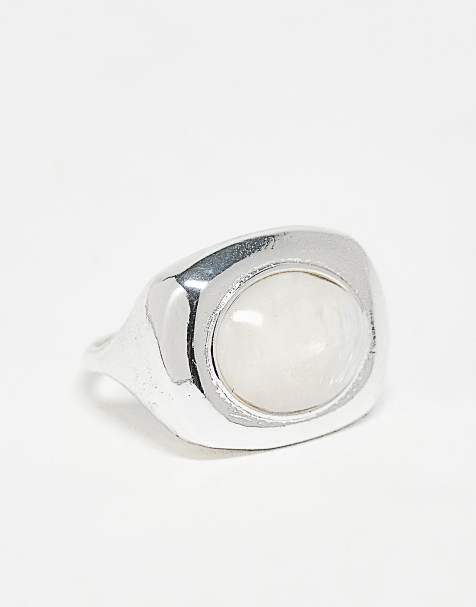 ASOS DESIGN – Silverfärgad ring med stilren, skulpterande design - view 1