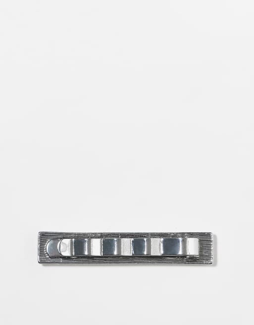ASOS DESIGN – Silverfärgad slipsnål med kantdetalj, 2 av 3