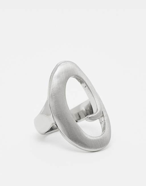 ASOS DESIGN – Silverfärgad statementring med spiraldesign