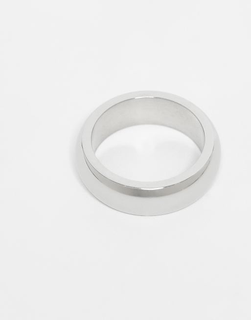 ASOS DESIGN – Silverfärgad, stilren bandring i vattentåligt, rostfritt stål  , 3 av 3
