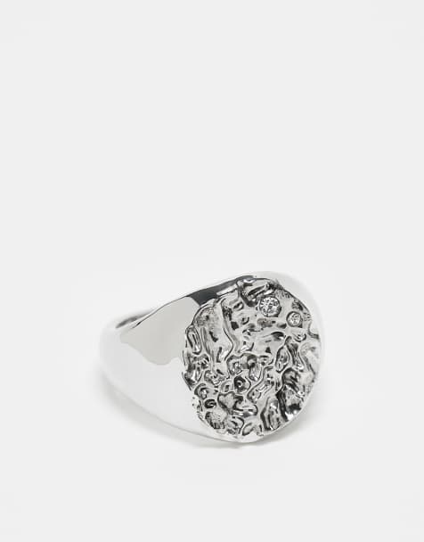 ASOS DESIGN – Silverfärgad, texturerad klackring - view 1
