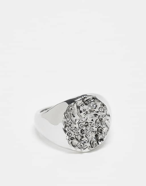 ASOS DESIGN – Silverfärgad, texturerad klackring