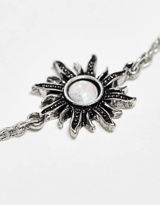 ASOS DESIGN – Silverfärgade armband med mån- och solberlocker, 2-pack, 3 av 4