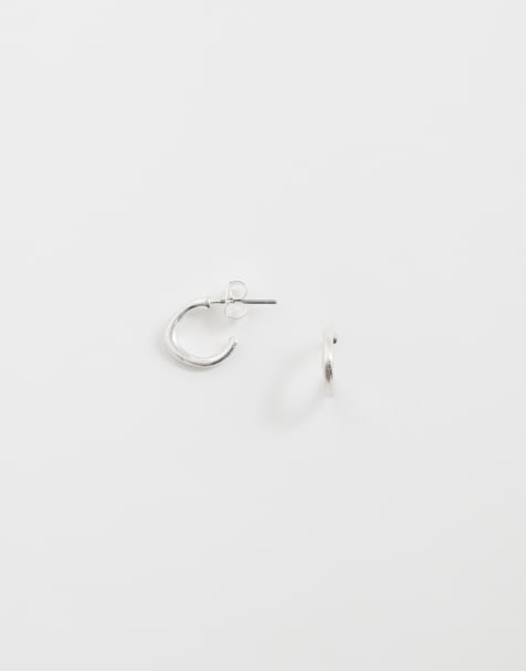 ASOS DESIGN – Silverfärgade creoler i smält design - view 1