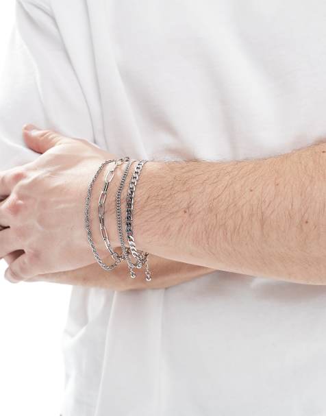 ASOS DESIGN – Silverfärgade kedjearmband, 4-pack - view 1