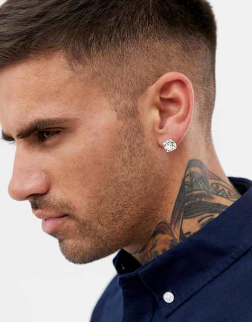 ASOS DESIGN – Silverfärgade nitörhängen med kristaller, 2-pack, 3 av 4