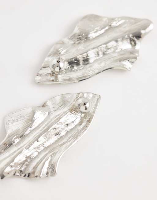 ASOS DESIGN – Silverfärgade, oregelbundet formade örhängen, 4 av 4