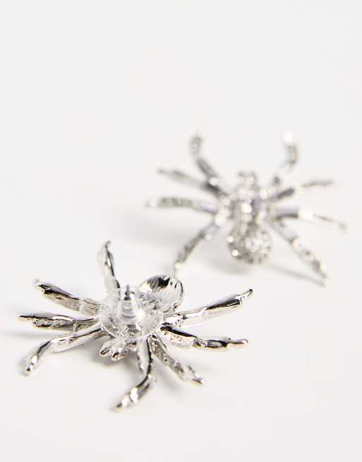 ASOS DESIGN – Silverfärgade örhängen med spindeldesign, 4 av 4