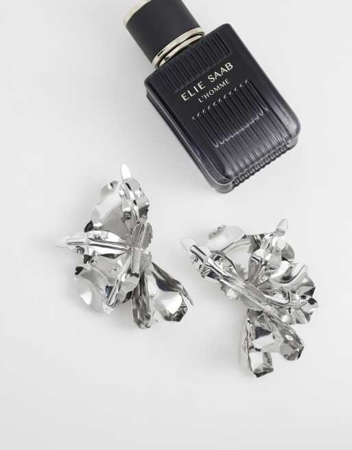 ASOS DESIGN – Silverfärgade örhängen med stora blommor, 2 av 4