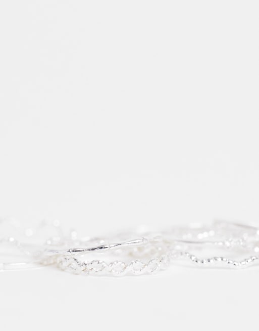 ASOS DESIGN – Silverfärgade ringar i 12-pack med tvinnade och graverade modeller, 4 av 4