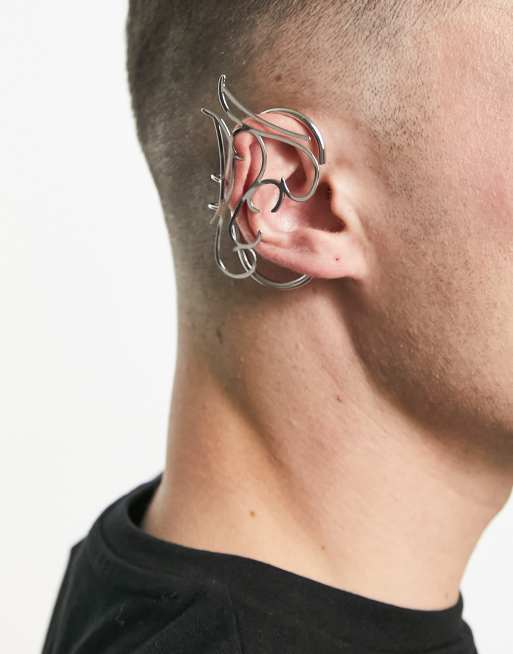 ASOS DESIGN – Silverfärgade, spetsiga öronsmycken, 3 av 4