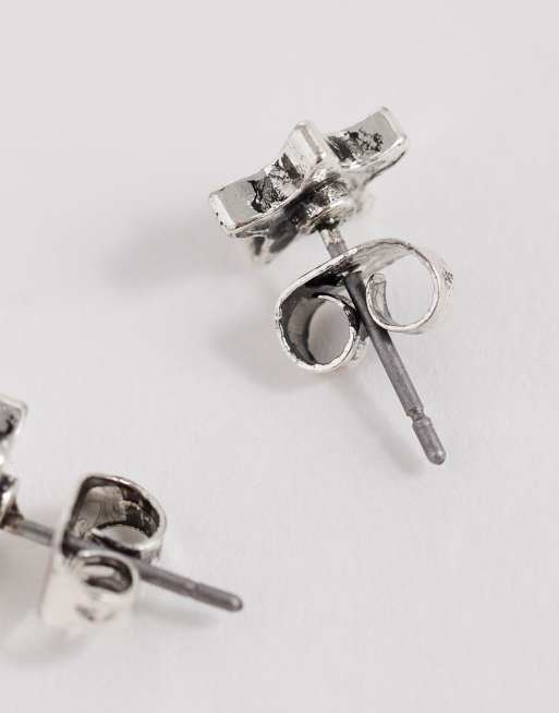 ASOS DESIGN – Silverfärgade stiftörhängen med stjärnor, 4 av 4