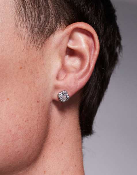 ASOS DESIGN – Silverfärgade stiftörhängen med strass - view 1