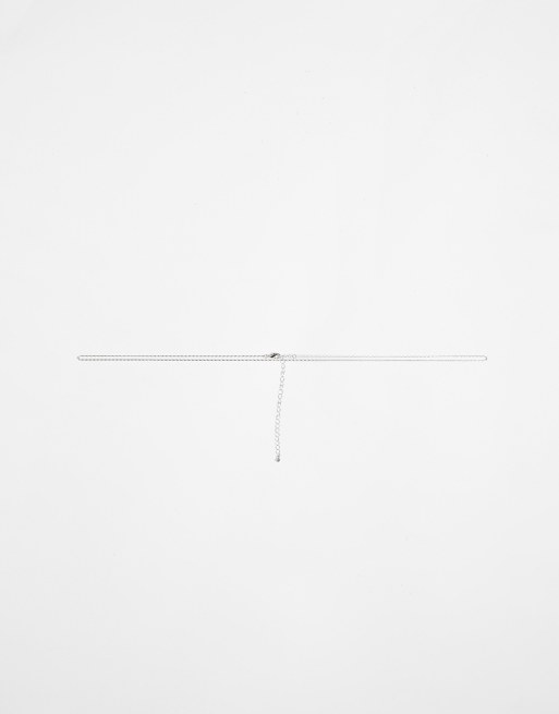 ASOS DESIGN – Silverfärgade, tunna midjekedjor med prickar och streck, 2-pack