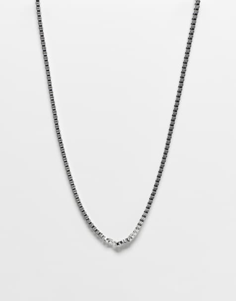 ASOS DESIGN – Silverfärgat halsband med boxkedja - view 1