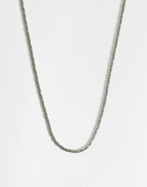ASOS DESIGN – Silverfärgat halsband med flera länkar och repkedja - view 1