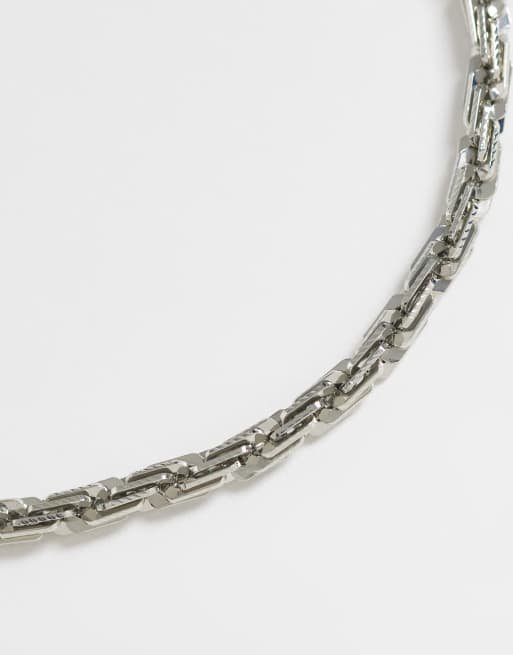 ASOS DESIGN – Silverfärgat halsband med flera länkar och repkedja, 4 av 4