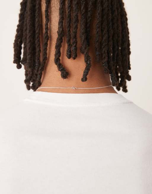 ASOS DESIGN – Silverfärgat halsband med halvädel malakitstenshänge i sterlingsilver , 2 av 3