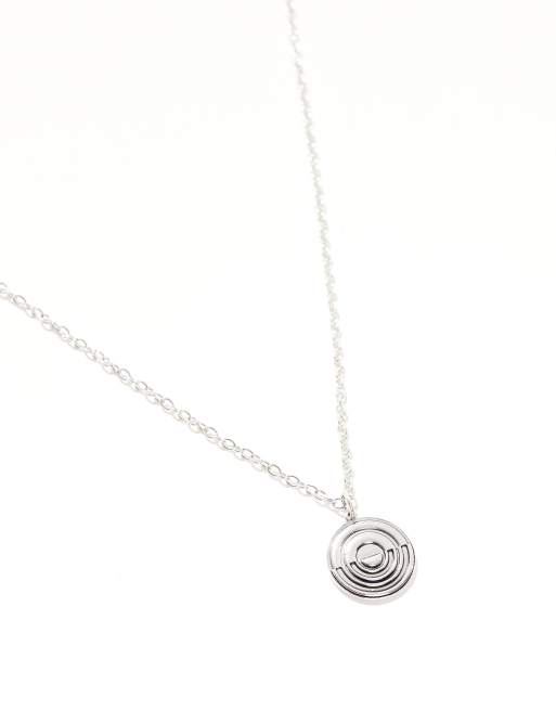 ASOS DESIGN – Silverfärgat halsband med hänge i rund design, 2 av 3