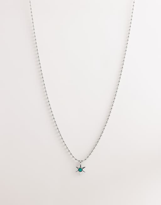 ASOS DESIGN – Silverfärgat halsband med stjärnhänge med humörsten, 2 av 4