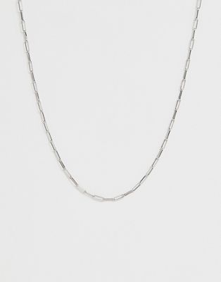 ASOS DESIGN – Silverfärgat halsband med tunn kedja