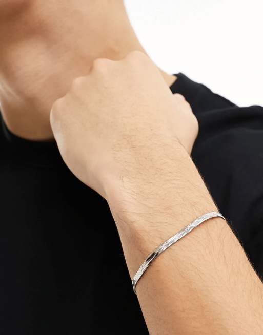 ASOS DESIGN – Silverfärgat kedjearmband av ormkedja i vattentåligt, rostfritt stål, 4 av 4