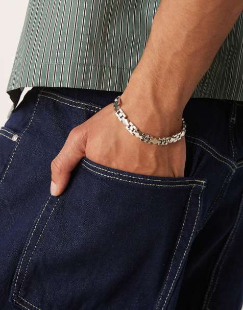 ASOS DESIGN – Silverfärgat kedjearmband i klockstil - view 1