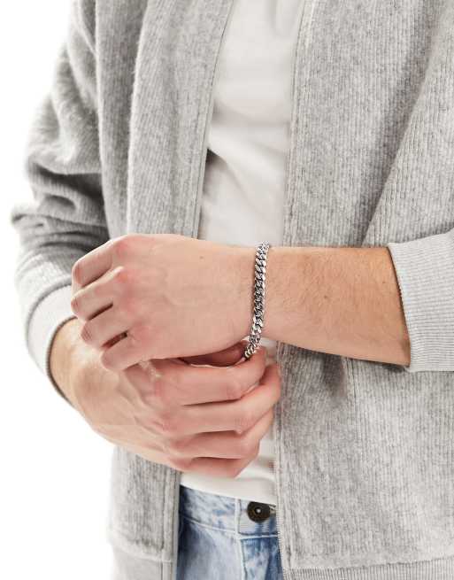 ASOS DESIGN – Silverfärgat kedjearmband i vattentåligt, rostfritt stål