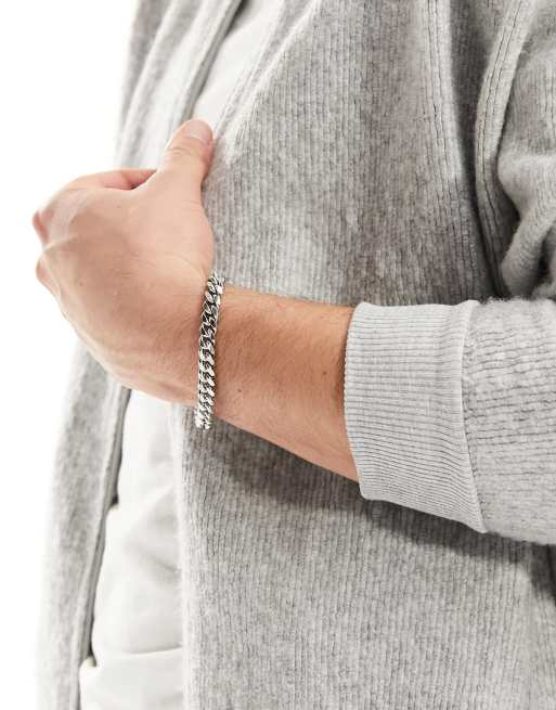 ASOS DESIGN – Silverfärgat kedjearmband i vattentåligt, rostfritt stål, 2 av 4