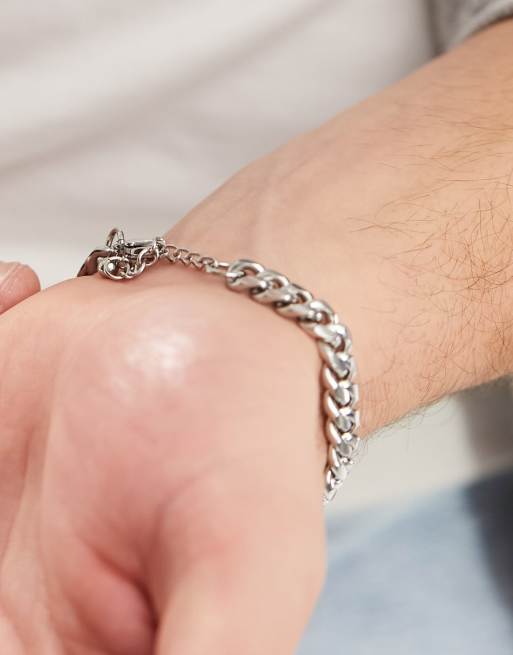 ASOS DESIGN – Silverfärgat kedjearmband i vattentåligt, rostfritt stål, 4 av 4