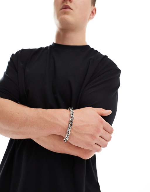 ASOS DESIGN – Silverfärgat kedjearmband i vattentåligt, rostfritt stål, 3 av 4