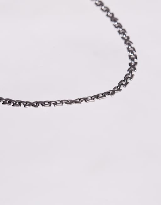 ASOS DESIGN – Silverfärgat kedjehalsband i vattentåligt, rostfritt stål  , 2 av 3