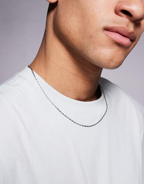 ASOS DESIGN – Silverfärgat kedjehalsband i vattentåligt, rostfritt stål - view 1