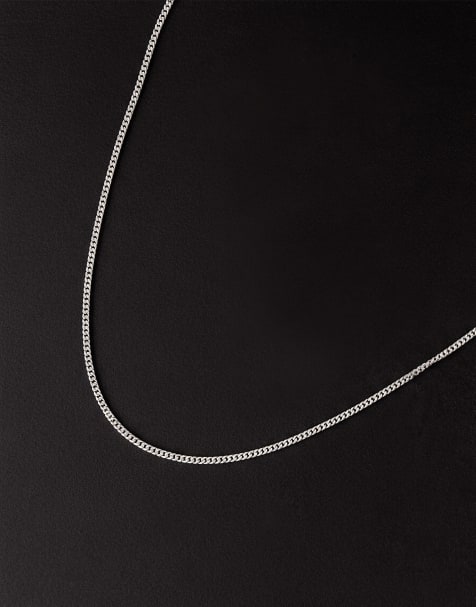 ASOS DESIGN – Silverfärgat, kort kedjehalsband i sterlingsilver - view 1