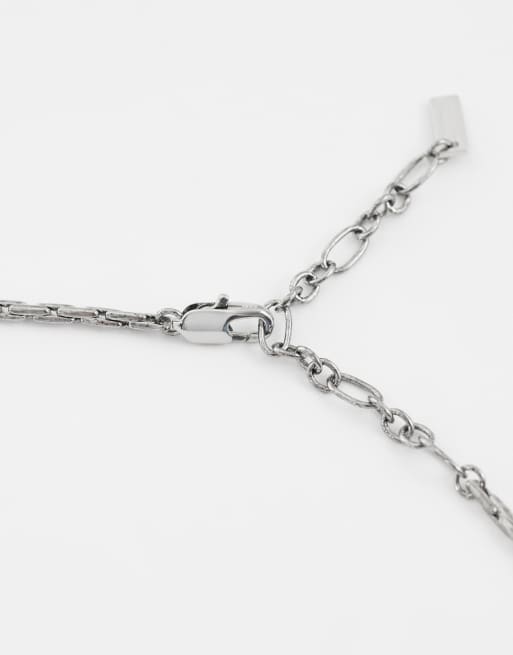 ASOS DESIGN – Silverfärgat, kraftigt halsband med korshänge, 3 av 4