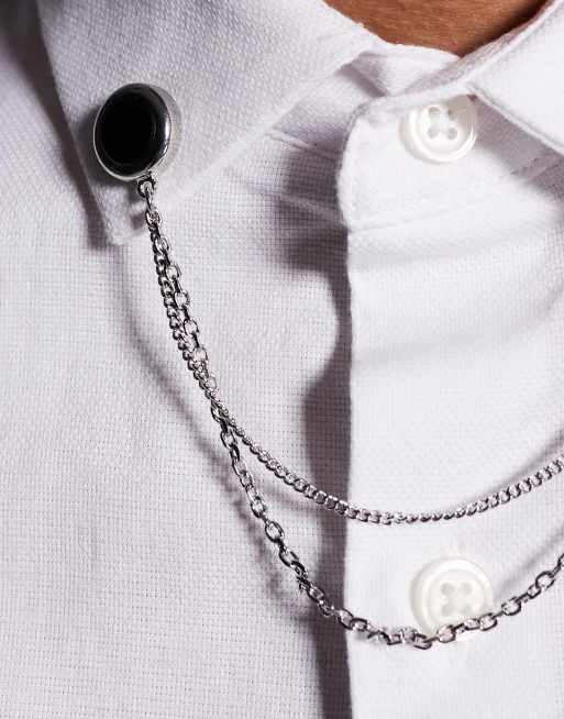 ASOS DESIGN – Silverfärgat kragsmycke med kedjedetaljer   , 3 av 3