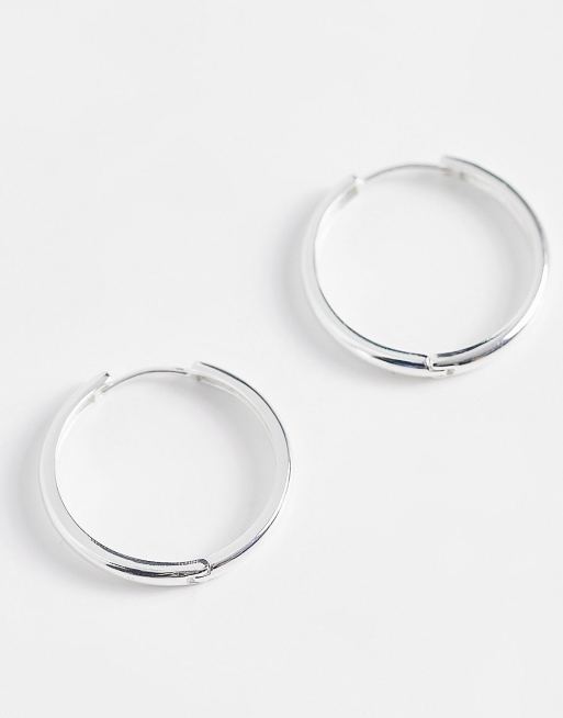 ASOS DESIGN – Silverpläterade creoler på 25mm med hakstängning, 2 av 4