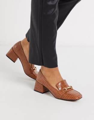 asos heeled loafers