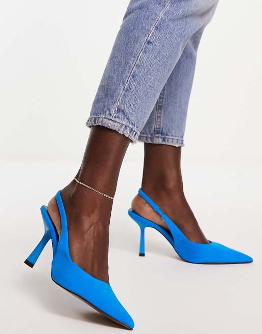 ASOS DESIGN Simba slingback stiletto in blue