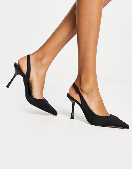 Womens black best sale slingback pumps