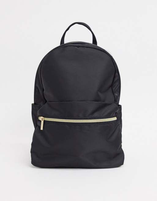 ASOS DESIGN simple backpack with front pocket in black ASOS