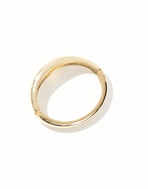 ASOS DESIGN simple bangle bracelet in gold tone, 3 of 4