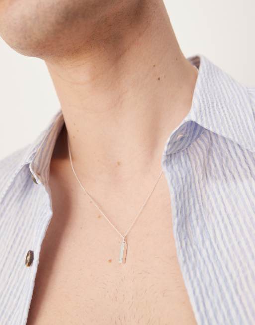 ASOS DESIGN simple pendant necklace in sterling silver