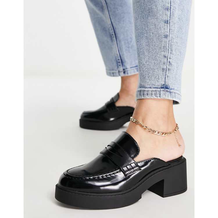 Open cheap heel loafers