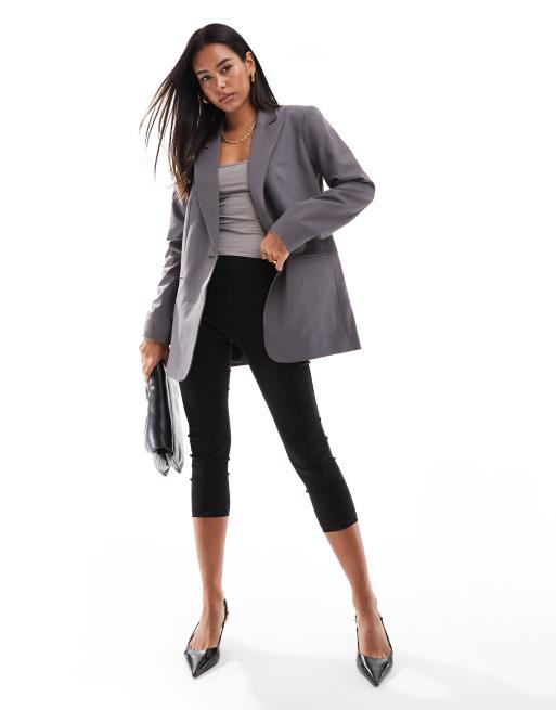 ASOS DESIGN single breasted blazer in gray