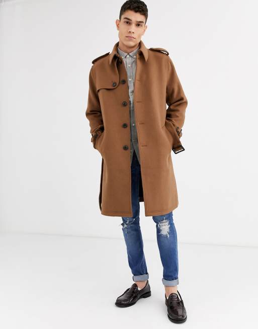 Asos design wool shop mix trench coat